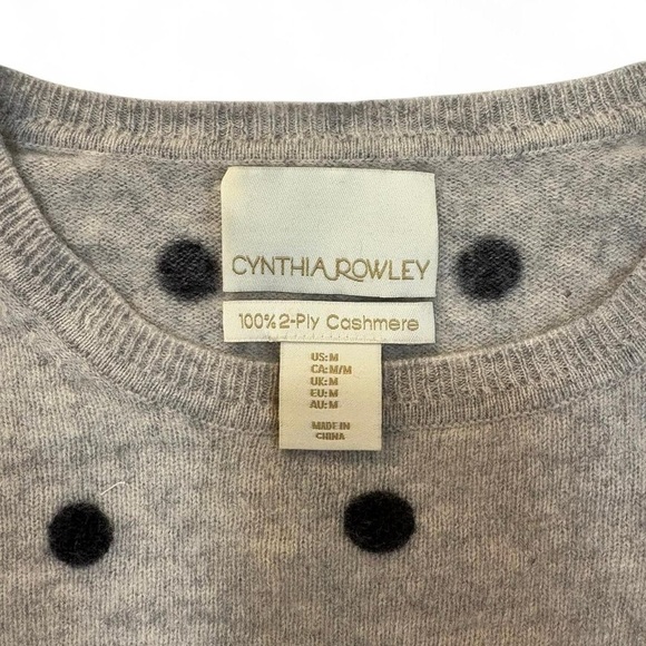 Cynthia Rowley Gray Sweater with Black Dots - Picture 2 of 4